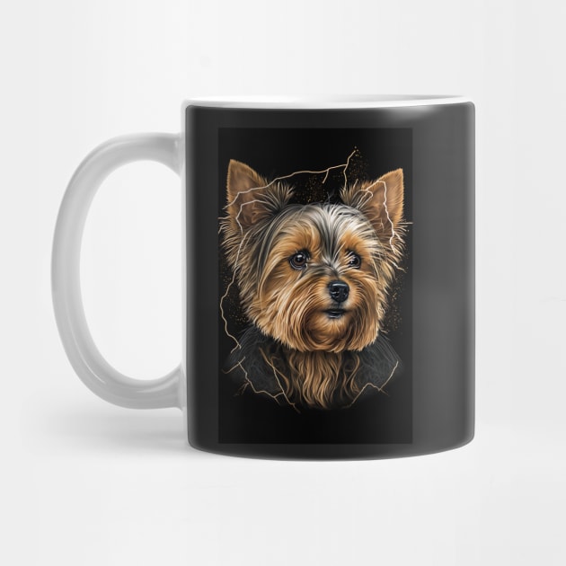 Super Cute Yorkshire Terrier Puppy Portrait by KoolArtDistrict